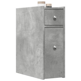 Narrow bathroom cabinet with wheels, gray wood concrete by , Lockers and storage cabinets - Ref: Foro24-855289, Price: 68,93 ...