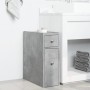 Schmaler Badezimmerschrank mit Rollen aus grauem Betonholz. von , Schließfächer und Lagerschränke - Ref: Foro24-855289, Preis...