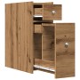 Schmaler Badezimmerschrank mit Rollen aus Eichenholz in Artisan-Stil. von , Schließfächer und Lagerschränke - Ref: Foro24-855...