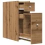Schmaler Badezimmerschrank mit Rollen aus Eichenholz in Artisan-Stil. von , Schließfächer und Lagerschränke - Ref: Foro24-855...
