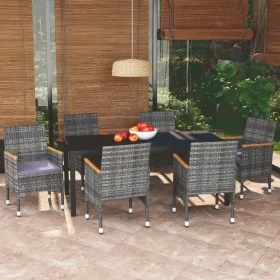 Juego muebles jardín 7 pzas con cojines ratán sintético gris von , Gartensets - Ref: Foro24-3095031, Preis: 655,28 €, Rabatt: %
