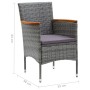 Juego muebles jardín 7 pzas con cojines ratán sintético gris by , Garden sets - Ref: Foro24-3095031, Price: 640,39 €, Discoun...