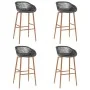 High table and 5-piece bar stools set in black and gray. by , Furniture sets for kitchens and dining rooms - Ref: Foro24-3057...