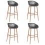 Hoher Tisch und 5-teilige Barhocker in Schwarz und Grau. von , Möbelsets für Küchen und Esszimmer - Ref: Foro24-3057464, Prei...