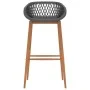 High table and 5-piece bar stools set in black and gray. by , Furniture sets for kitchens and dining rooms - Ref: Foro24-3057...