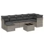Garden sofa set 8 pieces and gray synthetic rattan cushions by , Garden sets - Ref: Foro24-3263206, Price: 456,61 €, Discount: %