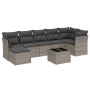 Gartensofa-Set, 8-teilig, mit grauen Kissen aus synthetischem Rattan von , Gartensets - Ref: Foro24-3263206, Preis: 456,78 €,...