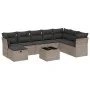 Gartenmöbel-Set 9-teilig mit grauen Polstern aus synthetischem Rattan von , Gartensets - Ref: Foro24-3263286, Preis: 514,27 €...