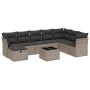 Gartenmöbel-Set 9-teilig mit grauen Polstern aus synthetischem Rattan von , Gartensets - Ref: Foro24-3263286, Preis: 511,37 €...