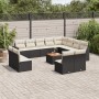 Garden sofa set with 13-piece black synthetic rattan cushions by , Garden sets - Ref: Foro24-3256700, Price: 761,28 €, Discou...