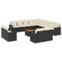 Gartensofa-Set und Kissen 14-teilig aus schwarzem Kunststoff-Rattan von , Gartensets - Ref: Foro24-3256728, Preis: 911,13 €, ...