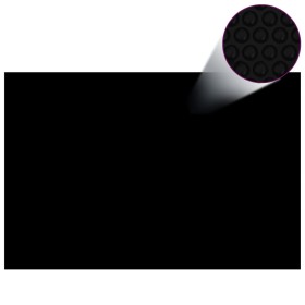 Cubierta de piscina rectangular PE negro 600x400 cm