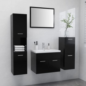 Badezimmerset aus schwarzem Sperrholz-Möbeln von , Badezimmermöbel - Ref: Foro24-3070911, Preis: 164,91 €, Rabatt: %
