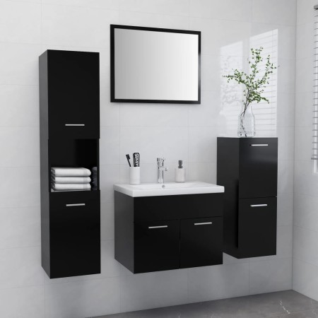 Badezimmerset aus schwarzem Sperrholz-Möbeln von , Badezimmermöbel - Ref: Foro24-3070911, Preis: 164,91 €, Rabatt: %