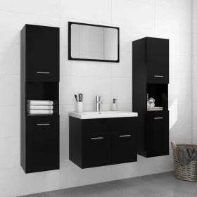 Badezimmerschrank-Set aus schwarzem Holzwerkstoff von , Badezimmermöbel - Ref: Foro24-3071046, Preis: 181,91 €, Rabatt: %
