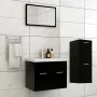 Badezimmerschrank-Set aus schwarzer Ingenieurholzmasse von , Badezimmermöbel - Ref: Foro24-3071181, Preis: 203,98 €, Rabatt: %