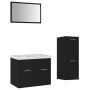 Badezimmerschrank-Set aus schwarzer Ingenieurholzmasse von , Badezimmermöbel - Ref: Foro24-3071181, Preis: 203,98 €, Rabatt: %