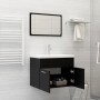 Badezimmerschrank-Set aus schwarzer Ingenieurholzmasse von , Badezimmermöbel - Ref: Foro24-3071316, Preis: 209,77 €, Rabatt: %