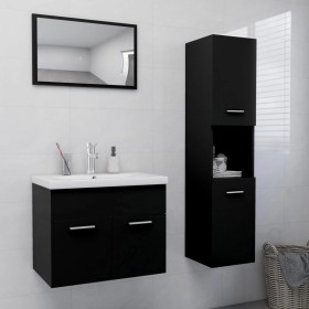 Engineered wood black bathroom furniture set by , Bathroom furniture - Ref: Foro24-3071406, Price: 272,87 €, Discount: %