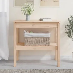Solid pine wood console table 80x40x75 cm by , Side tables - Ref: Foro24-814304, Price: 63,94 €, Discount: %