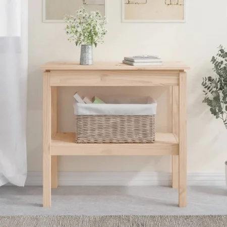 Solid pine wood console table 80x40x75 cm by , Side tables - Ref: Foro24-814304, Price: 63,94 €, Discount: %