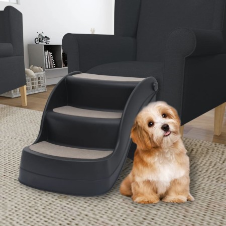 Escalera para perros plegable de 3 peldaños negra von , Stufen und Rampen für Haustiere - Ref: Foro24-171173, Preis: 50,84 €,...
