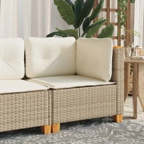 Sillón de esquina de jardín con cojines ratán sintético beige by , Outdoor sofas - Ref: Foro24-365904, Price: 102,00 €, Disco...