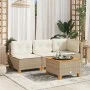 Sillón de esquina de jardín con cojines ratán sintético beige by , Outdoor sofas - Ref: Foro24-365904, Price: 102,00 €, Disco...