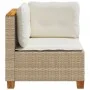 Sillón de esquina de jardín con cojines ratán sintético beige by , Outdoor sofas - Ref: Foro24-365904, Price: 102,00 €, Disco...