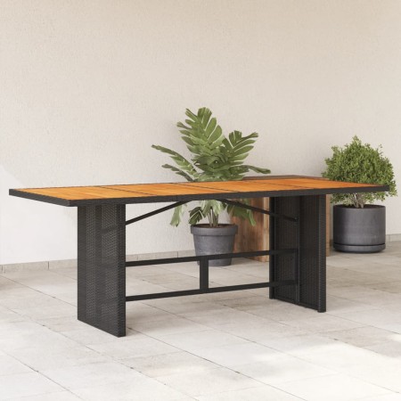Mesa de jardín superficie madera acacia ratán negro 190x80x75cm by , Garden tables - Ref: Foro24-365600, Price: 172,97 €, Dis...