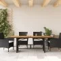 Mesa de jardín superficie madera acacia ratán negro 190x80x75cm de , Mesas de jardín - Ref: Foro24-365600, Precio: 223,29 €, ...