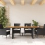 Mesa de jardín superficie madera acacia ratán negro 190x80x75cm by , Garden tables - Ref: Foro24-365600, Price: 172,97 €, Dis...