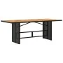 Mesa de jardín superficie madera acacia ratán negro 190x80x75cm de , Mesas de jardín - Ref: Foro24-365600, Precio: 223,29 €, ...