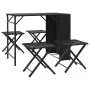 Juego de comedor de jardín plegable 5 piezas ratán PE negro by , Garden sets - Ref: Foro24-365944, Price: 164,49 €, Discount: %