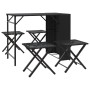 Juego de comedor de jardín plegable 5 piezas ratán PE negro by , Garden sets - Ref: Foro24-365944, Price: 167,66 €, Discount: %