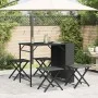 Juego de comedor de jardín plegable 5 piezas ratán PE negro by , Garden sets - Ref: Foro24-365944, Price: 164,49 €, Discount: %