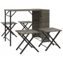 Juego de comedor de jardín plegable 5 piezas ratán PE gris by , Garden sets - Ref: Foro24-365946, Price: 168,40 €, Discount: %