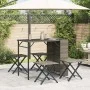 Juego de comedor de jardín plegable 5 piezas ratán PE gris by , Garden sets - Ref: Foro24-365946, Price: 168,40 €, Discount: %