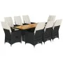 Set de comedor de jardín 9 pzas y cojines ratán sintético negro by , Garden sets - Ref: Foro24-3276690, Price: 1,00 €, Discou...