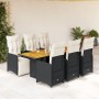 Set de mesa y sillas de jardín 7 pzas y cojines ratán PE negro von , Gartensets - Ref: Foro24-3277133, Preis: 885,30 €, Rabat...
