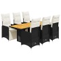Set de mesa y sillas de jardín 7 pzas y cojines ratán PE negro von , Gartensets - Ref: Foro24-3277133, Preis: 885,30 €, Rabat...