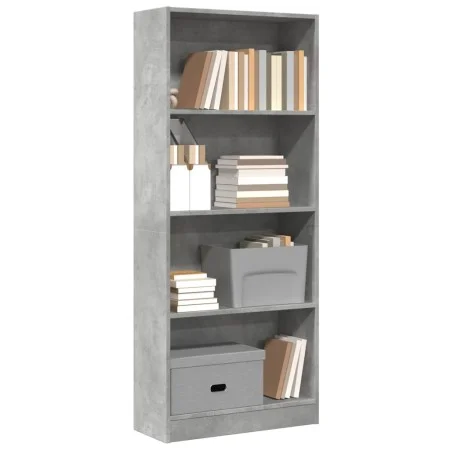 Estantería de madera de ingeniería gris hormigón 60x24x143 cm de , Librerías y estanterías - Ref: Foro24-857815, Precio: 52,7...