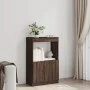 Aparador de madera de ingeniería marrón roble 63x33x100 cm de , Librerías y estanterías - Ref: Foro24-855103, Precio: 57,92 €...