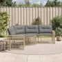 Sofá de jardín forma de L con cojines y taburete ratán PE beige by , Outdoor sofas - Ref: Foro24-365897, Price: 351,26 €, Dis...