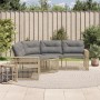 Sofá de jardín forma de L con cojines y taburete ratán PE beige von , Outdoor-Sofas - Ref: Foro24-365897, Preis: 358,10 €, Ra...