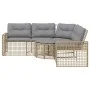 Sofá de jardín forma de L con cojines y taburete ratán PE beige by , Outdoor sofas - Ref: Foro24-365897, Price: 351,26 €, Dis...
