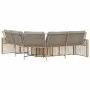 Sofá de jardín forma de L con cojines y taburete ratán PE beige by , Outdoor sofas - Ref: Foro24-365897, Price: 351,26 €, Dis...