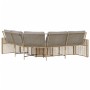 Sofá de jardín forma de L con cojines y taburete ratán PE beige von , Outdoor-Sofas - Ref: Foro24-365897, Preis: 358,10 €, Ra...