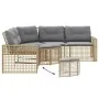 Sofá de jardín forma de L con cojines y taburete ratán PE beige by , Outdoor sofas - Ref: Foro24-365897, Price: 351,26 €, Dis...