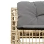 Sofá de jardín forma de L con cojines y taburete ratán PE beige by , Outdoor sofas - Ref: Foro24-365897, Price: 351,26 €, Dis...